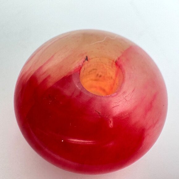 Blood Jade Round Bead Feng Shui Decor Red & Orange Tones Smooth Finish 1 Inch - Picture 3 of 7